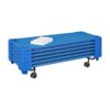 ECR4Kids Stackable Kiddie Cots and Sheets with Universal Cot Trolley, Standard Size, Ready-to-Assemble, Daycare Essentials, Blue, 6-Pack