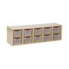 ECR4Kids Streamline 10 Cubby Tray Cabinet and 10 Scoop Front Bins, 2x5, Kids Furniture, Clear