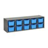 ECR4Kids Streamline 10 Cubby Tray Cabinet and 10 Scoop Front Bins, 2x5, Kids Furniture, Blue