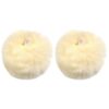 ECYC 2 Pcs 2.36 inch Fluffy Faux Fur Pompom with Elastic Loop, Mini Soft Plush Pom Pom Ball Decorative Pompom for DIY Crafts Hat Scarf Clothing Keychain, Beige