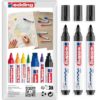edding 4500 Textile Markers 2-3mm Black Ink Pack of 3