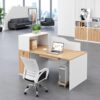 Edeyeu Office Cubicle Workstation, Modular Team Desk (Wood Tone,One-Person)
