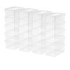 EDGUIOLV 20 Pack 5 Quart Compact Clear Plastic Storage Bin With Snap Lid, Stackable Space-Saving Tote With Side Handles For Closet Dorm Office Shoe Craft Toiletry Small Item Organizer