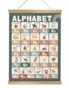 Educational Alphabet Chart Wall Art, 18.5x14Inch Colourful Alphabet Canvas Print Poster with Wooden Hanger, Classroom Learning Posters, A-Z Letters Wall Art Decor for Nursery,Playroom and Home School