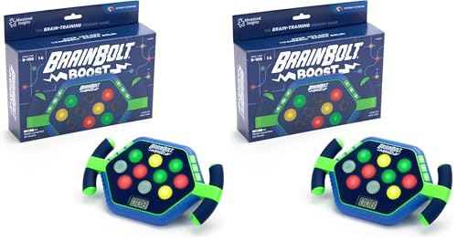 Educational Insights BrainBolt Boost - Memory Game with Light and Sound, Electronic Brain Games, Single Player Brain Teasers for Kids, Hand Held Games for Kids 4-8 (Pack of 2)
