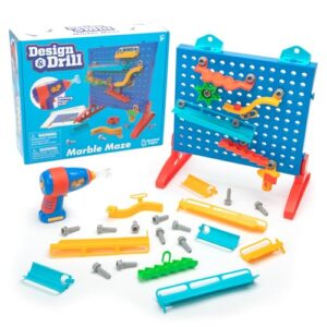 Educational Insights Design & Drill Marble Maze - STEM Building Toys for Kids, Marble Run Set with Electric Drill Toy, STEM Toys & Physics Games, Gifts for Boys and Girls Ages 5+