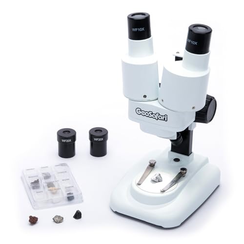 Educational Insights GeoSafari Stereoscope - Beginner Stereo Microscope for Kids 8-12, Electronic Stereoscope Viewer with Specimens, Kids Microscope Kit for Scientific Discovery, Student Microscopes