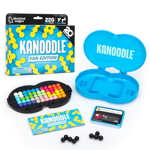 Educational Insights Kanoodle Fan Edition - 20th Anniversary (Cyan) - 3D Puzzles for Kids, Teens, and Adults, Brain Teasers for Kids 8-12, Challenging Logic Puzzles, Single Player Puzzle Toys