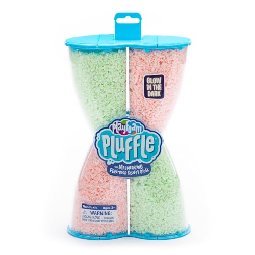 Educational Insights Pluffle Glow-in-the-Dark - Preschool Sensory Bin Filler, Tactile Sensory Toys for Toddlers 3-4, Mess Free Slime Alternative, Satisfying Foam Sand Bin Filler, Includes Two Colors