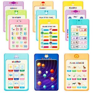 Educational Posters for Elementary Preschool Kindergarten Classroom Learning, Preschool Learning Posters for ABC Alphabet, Time, Number, Months, Colors, Weather, Galaxies , Animals, More, 16.5x11 Inch (12P Style A)