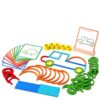 EduLand Montessori Practical Life/Sensorial Sticks & Rings Shape/Letter Puzzle Construction Set Card Pattern Matching Blocks Logical Educational STEM Classroom Family Game Toy Boy Girl 3-8 Years Gift