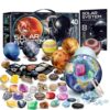 EDUMAN Gemstone Dig Kit - Dig It Up 40 Real Gems & Crystals with Mining Kit Tools, Solar System Eight Planets Toys for Kids Age 6+, STEM Science Educational Toys, Space Toys Ideal Gift for Boys Girls