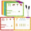 Edumix ABC Handwriting Drawing Practice Cards,Alphabet & Number Dry Erase Board for Kids,Phonics Sight Word Flash Card,Letter Practice for Kindergarten,Perfect for Preschool, Homeschool & Kindergarten