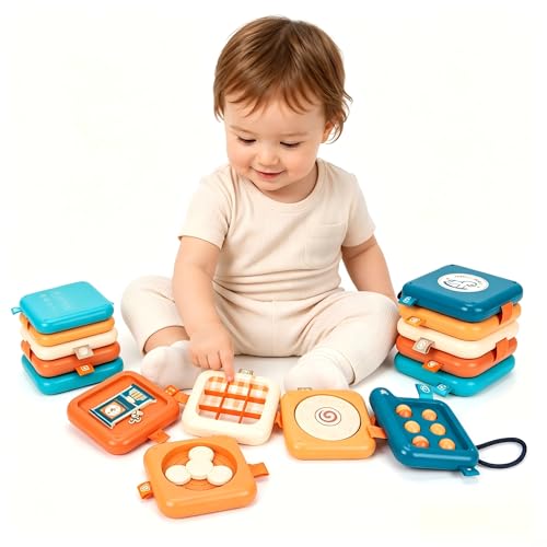 edusense Montessori Busy Board for Toddlers 1-3, Ultra-Light Travel Toys for Airplane & Car, BPA-Free, No Batteries, Easy-Clean Sensory Board, Fine Motor Skills Gift for 1 2 3 Year Old Boys Girls