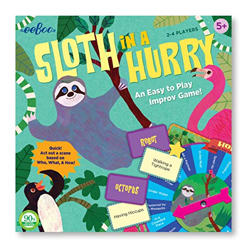 eeBoo: Sloth in a Hurry Action Board Game, an Easy to Play Improv Game, Educational Game that Cultivates Conversation, Socialization, and Skill-Building, for Ages 5 and up