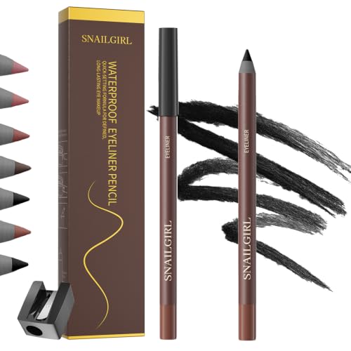 E EMZHOLE Eyeliner Pencil,Quickliner For Eyes,Waterproof Gel Eyeliner Pencils,Sharpenable Multi-Use Longwear Eyeliners Pencil,Smudge-Proof,Transfer-proof,Long-lasting Color Eye Liners (Graphite)