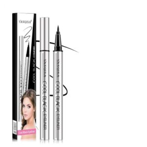 E EMZHOLE Liquid Eyeliner Waterproof, No-Skip Long-Wear Quick-Dry Liquid Eye Liner Pen with Fine Brush Tip, Smudge Resistant Transfer-Proof Matte Finish, Intense Color All-Day Eye Makeup (Black)