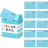 Eersida 62 Pcs Teacher Mailbox Set with Message Cards Social Emotional Learning Paper Posters Ideal for Back to School Classroom Activities Emotional Expression Awards Incentives Supplies Tools