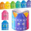 Eersida 65.6 ft Colorful Bulletin Board Borders Cute Faces Border Trim Paper Cutouts Classroom Decorations for Preschool Daycare Kindergarten Chalkboard Desks Windows (Crayon)
