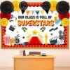 Eersida Back to School Bulletin Board Decorations with Paper Fans 3D Summer Classroom Bulletin Board Hawaiian Ocean Ice Pop Cutouts School Vbs Library Church Window Wall Decor(Movie)