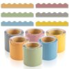 EggSun 6 Rolls 206.69ft Fall Bulletin Board Decorations, Bulletin Board Borders Roll for Classroom, Scalloped Trim Colorful Borders for Back to School Theme Classroom Office Decor Supplies(Cottage)