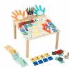 EHJRE Children Learning Board Busy Table Activity Toy Wooden Hands-On Early Education Game Movable Number Tiles Writing Space Suitable for Classroom Nursery Playroom