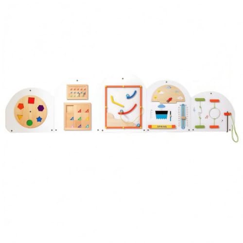 EHJRE Children Wall Board Educational Activity Board Activity Panel Learning Board Wooden with Interactive Elements Suitable for classrooms playrooms Nurseries Daycare Centers, Cloud Wall Game