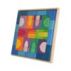 EHJRE Educational Building Bloc Wooden Shape Stacking Board with Geometric Pieces Color Sorting Matching Early Problem Solving Basswood Build Suitable for