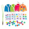 EHJRE Wooden Clothes Board Threading Lacing Buttons Lacing Puzzle Toys