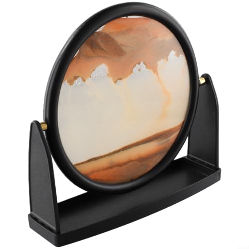 Ehlivhall Sand Motion Art Frame, Dynamic Quicksand Painting with Flowing Sand for Home and Office Desk Decor, Stress Relief Rotating Liquid Art Picture, Unique Idea for Family and Friends(yellow)