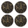 Eiffel Tower Print Drink Coasters for Coffee Table 4pcs