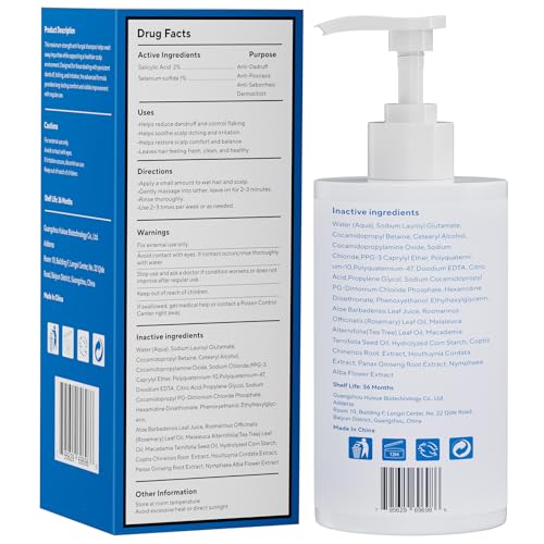 EIUQH Dandruff Control Shampoo, Sulfate & Paraben-Free, Gentle Scalp Care for Dry Itchy Scalp, Daily Hair Cleanser for Men and Women, 10.14 FL OZ