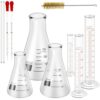 eLabPal Erlenmeyer Flask Cylinder Set 50-250mL with Dropper