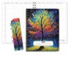 Elan Publishing Company HARDCOVER 7 Period Dated Teacher Lesson Plan; Days Horizontally Across The Top Dated for 2026-2027 Academic Year with Bonus Clip-in Bookmark (Black Tree Seasons)