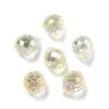 Elecrelive 100Pcs Top Drilled Teardrop Crystal Beads Iridescent Water Drop Glass Beads Pale Yellow for Suncatcher Chandelier Prisms Parts Jewelry Making Home Decor