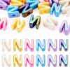 Elecrelive 20Pcs Large Hole Chunky Letter Beads Big Alphabet N Lacing Beads for Letter Keychains Paracord Bag Bracelets Necklaces Making