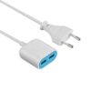 Electraline Gummy Line 500342 Extension with 2 USB Ports, Output 2.4 A, 1.5 m, White/Blue