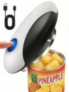 Electric Can Opener, One Touch Safety Automatic Can Opener, Smooth Edge Hands Free Rechargeable Can Opener for Most Cans, Kitchen Gadget for Seniors & Arthritis (Glossy Black and Matte White)