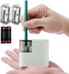 Electric Pencil Sharpener with Battery, Battery Powered,for Colored Pencils Handheld Pencil Sharpener,Portable Sharpener, Two Replacement Blades for in for 6-8mm Pencils for Office/Home/School