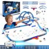 Electric Space Rocket Car Track Set with Mist Spray & Blue Lights - 86 PCS DIY STEM Building Race Track Toy with Suction Cups, Birthday Gift for Boys Girls Ages 3 4 5 6 7 8