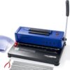 Electric Spiral Coil Binding Machine with 46 Built-in Pins,4:1 Pitch,12 Sheet Punch Capacity,Adjustable Side Margin, Includes Binding Coils,100xPVC Covers & 100x Coils,Compatible with A4 A5 Letter
