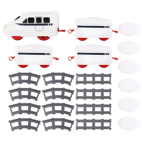 Electric Sushi Train Set for Table, Rotating Sushi Conveyor Belt Food Train, 32.1 x 16.9 x 0.6 in / 81.5 x 43 x 1.5 cm Track, 1 Locomotive, 3 Cars, 6 Plates, 12 Tracks, Pretend Play Toy