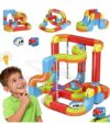 Electric Train Set, 3D Infinity Racer Train Tracks, DIY Toy Car Track, Modular Building Blocks Freely Assembled, STEM Learning Toy Fun Gifts for Kids Toddlers Boys & Girls (88pcs-2Car)