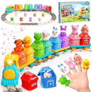 Electric Train Set for Toddler with Farm Animals, Music & Lights, Ages 2-4