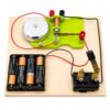 Electric Trembler Bell Electromagnetism Circuit Training Kit - MINISCIENCE.COM - Exposed Make-and-Break Mechanism, Knife Switch and Wooden Mounting Base, 6V Educational Demonstration Equipment,