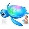 Electric Turtle Bath Toys - Automatic Swimming with Colorful LED Lights, Rechargeable & Auto Shut-Off, Water Pool Floating Toys Bath Bath Toys Easter Basket Stuffers for Toddlers Kids Ages 1-3 2-4 4-8