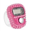 Electronic Finger Tally Counter Clicker Counter,Convenient Portable Digital Display Tally Counter,Resettable Mini Lap Counter for Golf Goods Counting Accessories,Track and Field Lap Counters (pink)