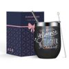 ELEGANTPARK Teacher Gifts for Women 12oz Black Teacher Tumbler with Straw