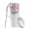 Elegant Retirement Gift for Women 40oz Tumbler, Personalized Minimalist Wildflower Retiree Travel Mug with Handle, Delicate Butterfly Cup Name Year - Pink - Mom Mother Mother in Law Stepmom Wife