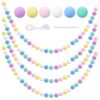Elegaperma 5 Pack Pastel Pom Poms, Felt Rainbow Pom Poms Garland for Deco